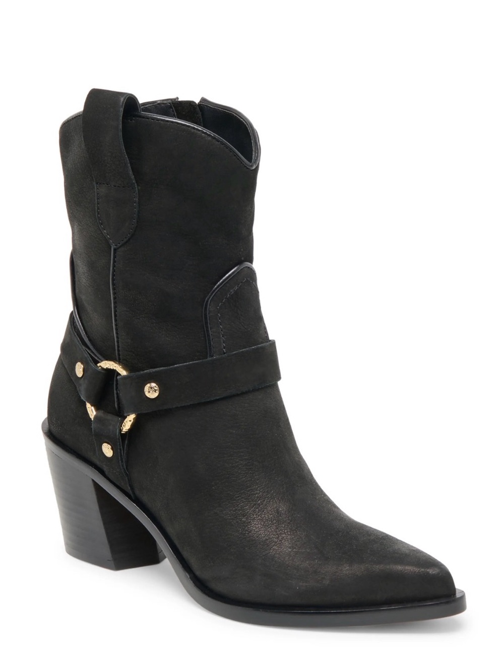 Dolce Vita Kenzen Black Western Harness Ankle Boots